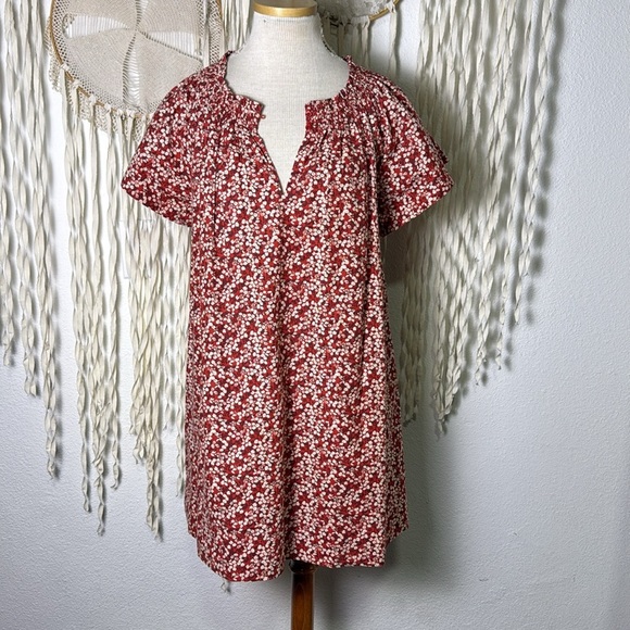 Apiece Apart Deia Mini Dress in Mango Bouquet Size XS - Picture 2 of 9
